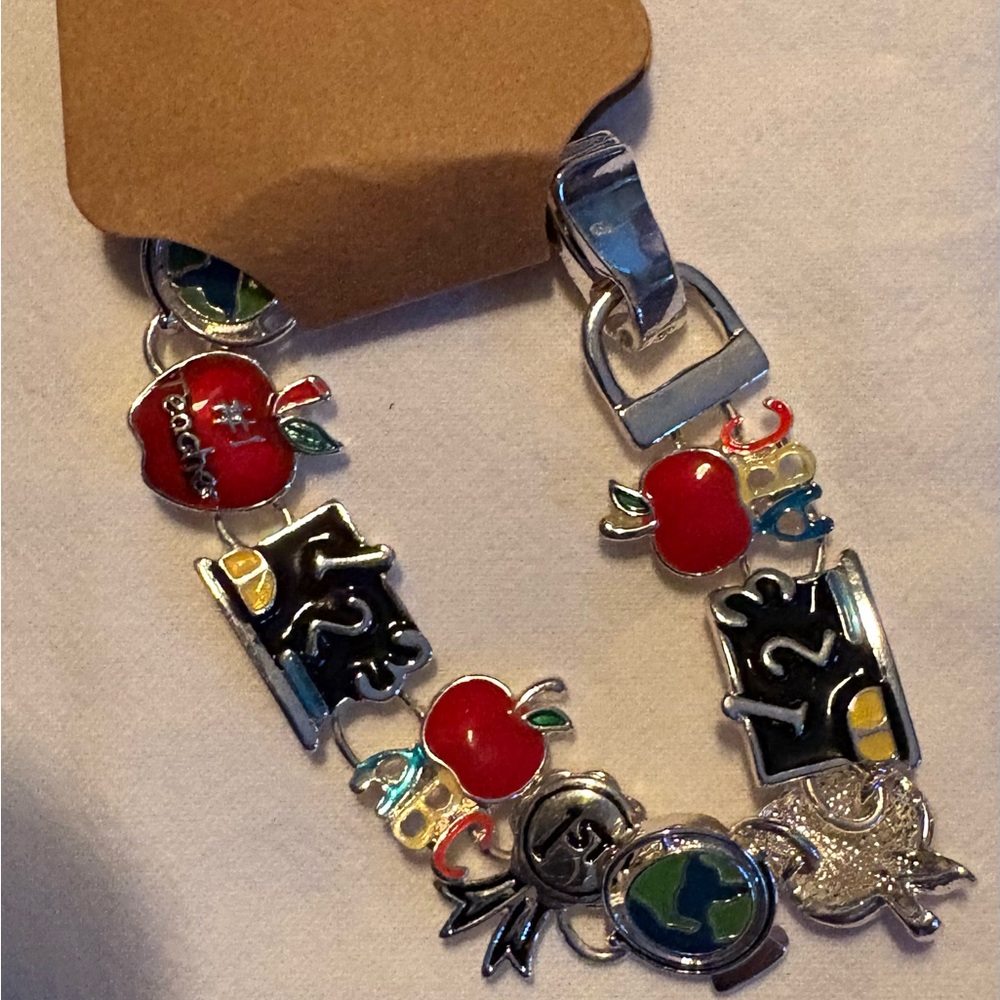 Colorful Teacher Charm Bracelet